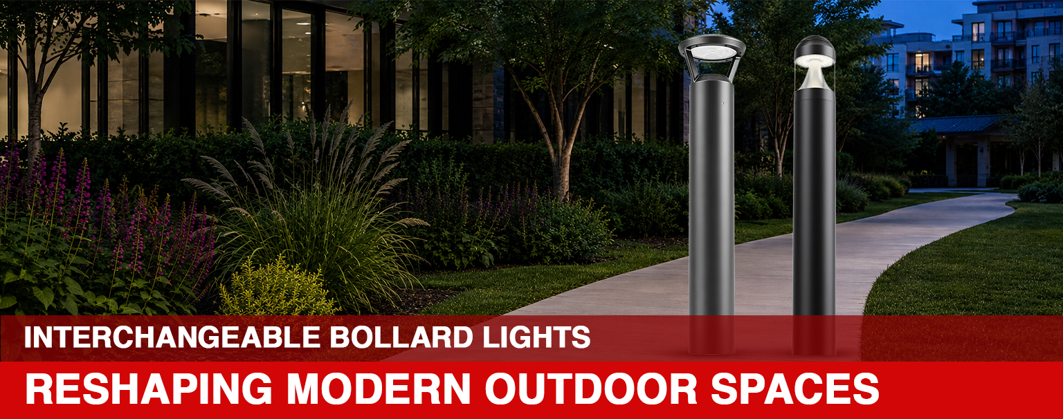 Interchangeable LED bollard lights for modern pathway illumination